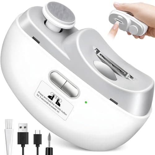 Electric Nail Clipper, 3 in 1 Nail Trimmer & Electric Nail File with Debris Collection, One Touch Rechargeable Baby Nail Trimmer Electric for Seniors, Adults, Kids - Image 1