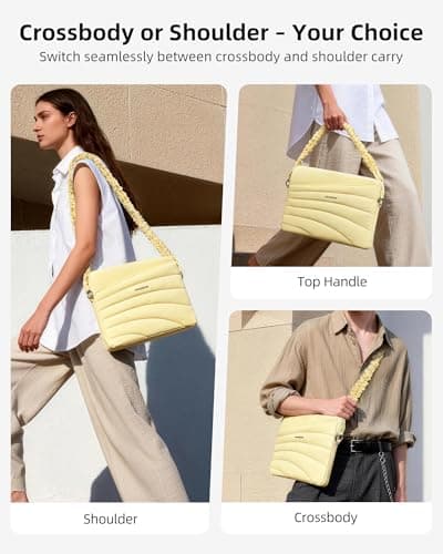 Puffy Laptop Sleeve Bag 15 16in with Detachable Strap, Protective Case for MacBook Air Pro (Yellow, 16 inch) - Thumbnail 6