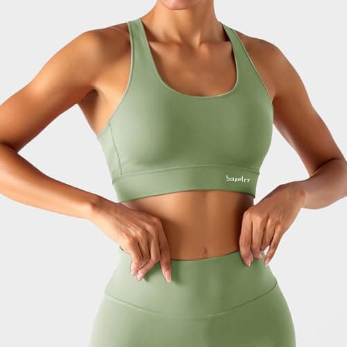 BaseTry High Impact Sports Bra for Women - Padded Seamless Support Bra for Yoga Gym Workout Fitness -High Support Running Bra (US, Alpha, 3X-Large, Regular, Regular, Green) - Thumbnail 2