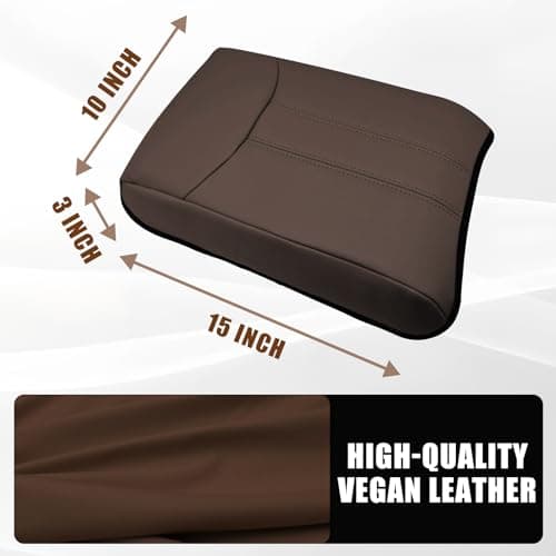 Muslogy Center Console Armrest Cover Fit for Honda Pilot 2023-2026, 2024-2026 Ridgeline/Passport Accessories, Comfort Armrest Pad Console Lid Cushion Vegan Leather Regular Thick (Dark Brown) - Thumbnail 6