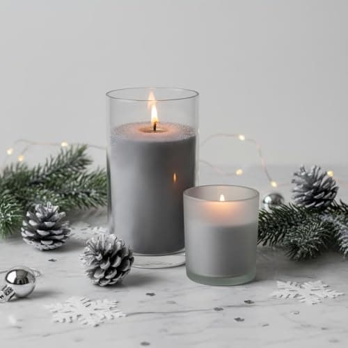 Monivi Candle Sand with Wicks 4.4lb Sand Wax Gray Pearled Candle Wax Beads with Wood Decorative Bowl, 2 Fragrance Oils Eucalyptus Cedar Total up to 450Burn hours DIY Candle Making Kit Mothers Day Gift - Thumbnail 3