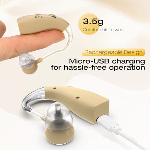 Blue Deer OTC Hearing Aid for Seniors Adults with Ear Hearing Loss-Rechargeable, Lightweight Single Hearing amplifier-Single for Either Ear (1 unit) - Thumbnail 3