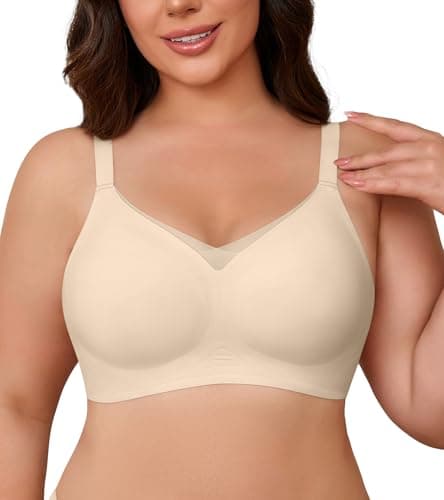 Wireless Bras for Women Mesh V Comfortable Bralette Supportive Full Coverage Tshirt Everyday Bra Skin Medium - Image 1
