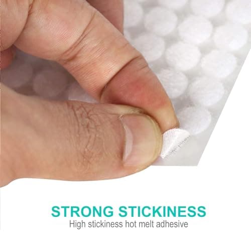 Self Adhesive Dots,1050pcs(525 Pairs) Strong Adhesive 0.39 inch Diameter Sticky Back Hook Nylon, Loop Dots with Waterproof Sticky Glue Tapes, Suitable for Classroom, Office, Home - Thumbnail 3