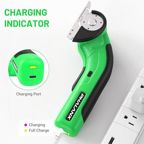 PHALANX 4V Cordless Electric Scissors – High-Speed Cutting for Unboxing & Leather Craft, 2000mAh Self-Sharpening Tool for DIYers - Thumbnail 6