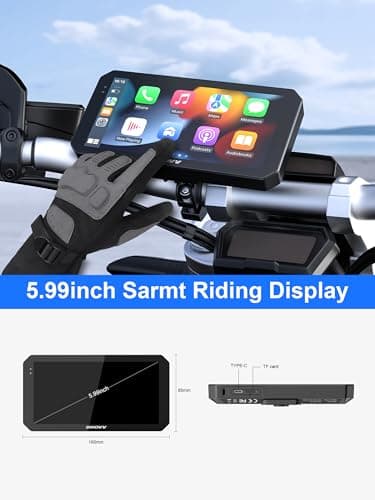 INNOVV N2 6" Anti-Glare Sunlight Visible Motorcycle CarPlay Screen, Wireless CarPlay & Android Auto, IP67 All-Weather Waterproof, GPS Navigation, 5G WiFi, Bluetooth 5.2, Parking Mode & Loop Recording - Thumbnail 5
