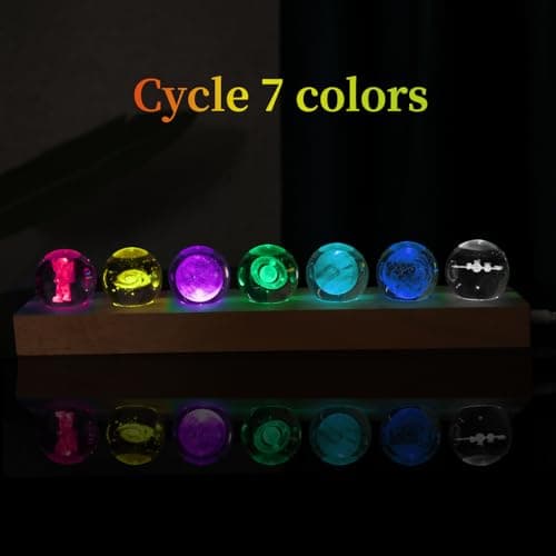 Relax oneself 7 Pcs Planet 3D Solar System Crystal Ball Model Gift Space Astronomy Gift Planets Multicolor Universe Galaxy Globe Ball Science Astrophysics Gift Night Light Kids Bedroom Adults Gift - Thumbnail 3