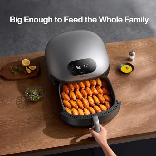 Typhur Dome 2 AI Smart Air Fryer, Large Flat Airfryer with Top & Bottom Heating, Self-cleaning Digital Fryer, PFAS free Ceramic Basket, Fits a 12" Pizza or Steaks, Whisper-Quiet, 120V - Thumbnail 6