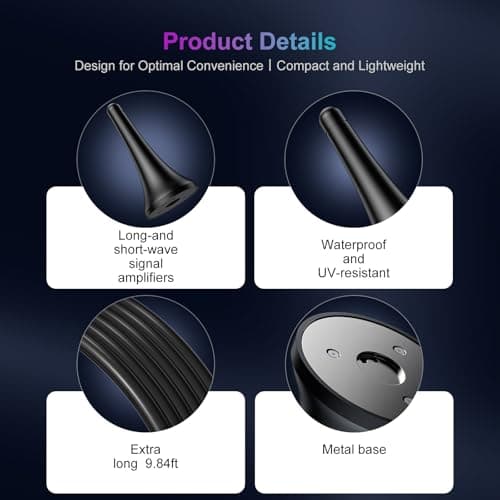 QIRUOZ Indoor Digital TV Antenna - Up to 200+ Miles Range, Amplified HD Signal Booster for Smart TVs | Supports 4K 1080P Free Local Channels, Easy Setup with 10ft Coax Cable - Thumbnail 6