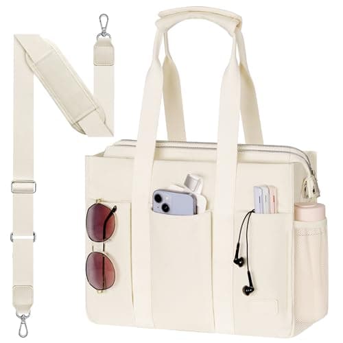 Tote Bag for School, Large Canvas Crossbody Shoulder Bag for College - Image 1
