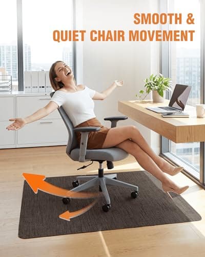Carvapet Office Chair Mat for Hardwood Floor, 36x48 Inch Heavy Duty Floor Protector, Non Slip Desk Chair Mat for Rolling Computer Gaming Chairs, Easy to Clean Dark Brown - Thumbnail 5