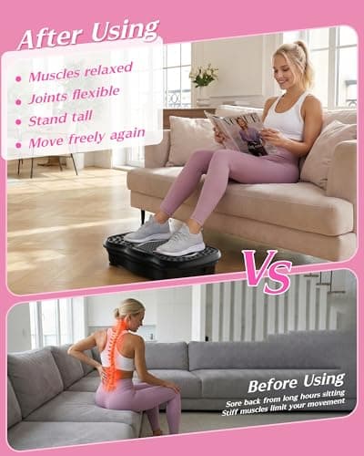 Vibrating Fitness Platform, 200 Speed Levels Vibration Plate for Full Body Training & Body Shaping, 300 Lbs Load with Resistance Bands for Daily Use - Thumbnail 3