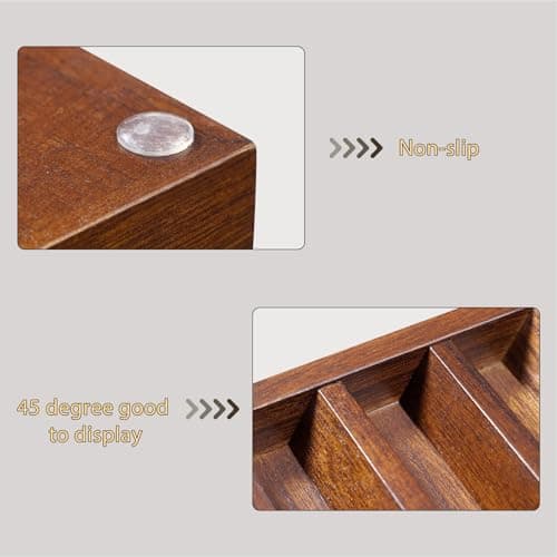 amoard Knife Display Case Knife Holder for Pocket Knife Case Storage, Edc Tray Fits Edc Flashlight (Walnut,1 Pack) - Thumbnail 5