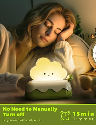 L LOHAS LED Cute Desk Decor Cloud Lamp Night Light for Kids, Kawaii Sleep Light, Rechargeable 7 Colors Lamp, Room Decor, Gifts Ideas for Baby Kids Girls Teens Teenages - Thumbnail 5