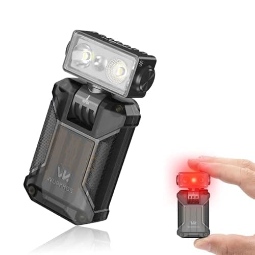 Wurkkos HD04 Mini EDC Flashlight, 750 Lumens Rechargeable LED Flashlight, 180° Rotatable Head, 3-in-1 Spot/Flood/RGB Modes, IPX6 Waterproof, Magnetic Function, Suitable for Camping, Emergency (Black) - Image 1