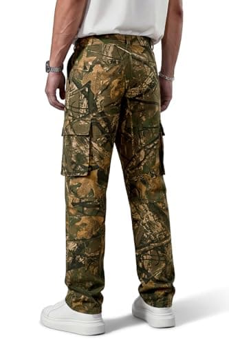 GINGTTO Mens Camo Pants Hunting Regular Fit Cargo Pants for Men with Pockets 28W×30L - Thumbnail 4
