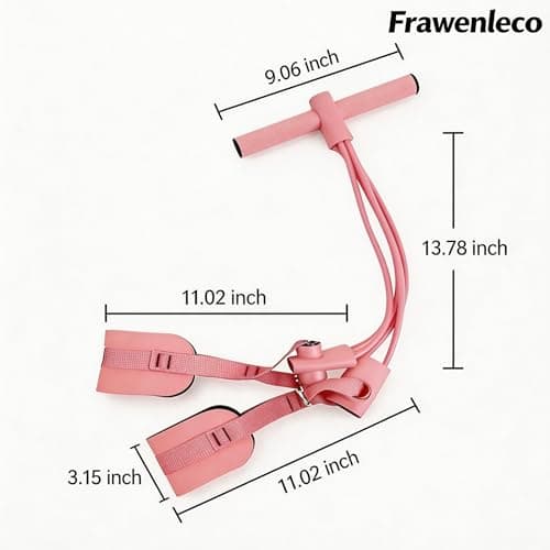 FRAWENLECO Fitness Resistance Bands with 4 Tube Pedal Ankle Puller, Elastic Yoga Pedal Stretch Band for Exercise, AB Training, Sit Up Equipment(Pink) - Thumbnail 5