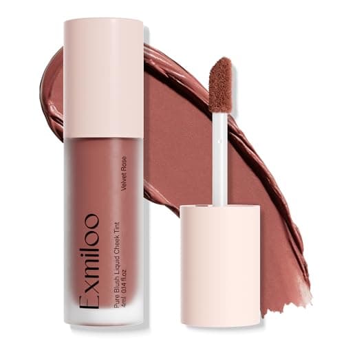 Exmiloo Liquid Blush for Cheeks – Matte Liquid Blush，Buildable & Long-Lasting Natural Flush, Lightweight Liquid Cheeks Blush Matte Finish, Vegan & Cruelty-Free