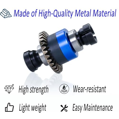Assembled Differential 30T 0.8Mod for ARRMA 1/18 Granite GROM, Typhon GROM, 1/14 Mojave GROM, 1/12 Losi AWD RC Racecar, RC Front & Rear Universal Upgraded Metal Differential 2Pcs (Black/Blue) - Thumbnail 3