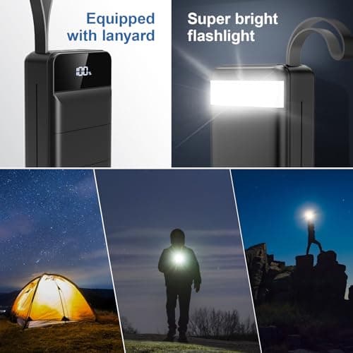 Portable Charger Power Bank 60000mAh Fast Charging 22.5W PD4.0 & QC 4.0 with USB C Battery Pack Charger Portable High Capacity Portable Phone Charger Power Bank for iPhone,Samsung,Travel (Black) - Thumbnail 6