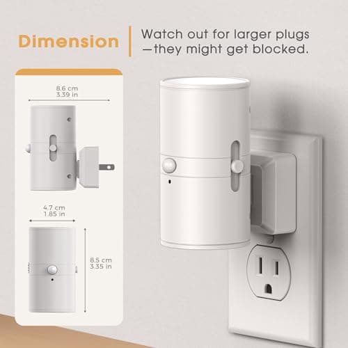 Briignite Motion Sensor Night Light,Motion Activated Plug in Night Lights, 0-100LM Dimmable Soft White 3000K, Motion Sensor Light Indoor for Bathroom Hallway Bedroom Stairway Kid Elderly Pet - Thumbnail 5