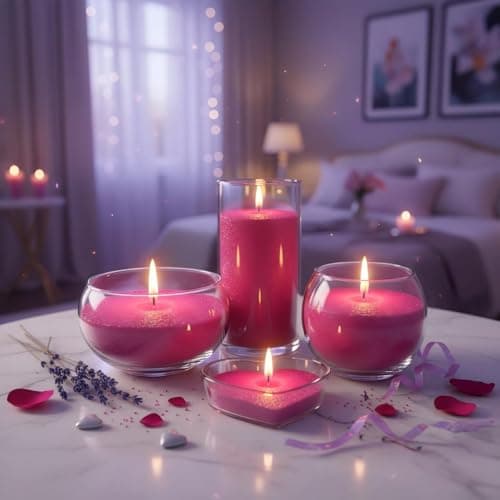 Monivi Scented Candle Sand with Wicks 1.1lb Pink Pearled Candle Beads Sand Candles with Wicks for Mothers Day Gift 85 Burn Hours Refillable Candle Wax for DIY Candle Making(Scented Strawberry) - Thumbnail 2