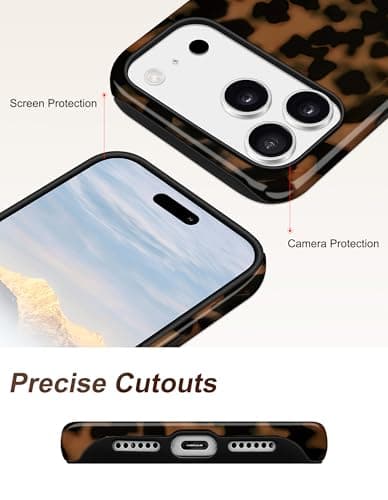 Aitipy Compatible with MagSafe Tortoise Shell Phone Case for iPhone 14 Plus, Cute Magnetic Dot Aesthetic Leopard Print Soft TPU Hard PC Shockproof Protective Phone Cover for Women Girls - Thumbnail 5