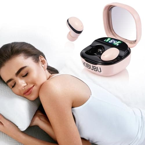 Kibubu Air 10 Mini Wireless Sleep Earbuds with LED Display & Charging Case — 42 dB Noise Cancellation, Ultra-Mini & Invisible Fit,Ultra-Light 2.3 g Each,Side-Sleeper Comfort, 25H Playtime (Skin)