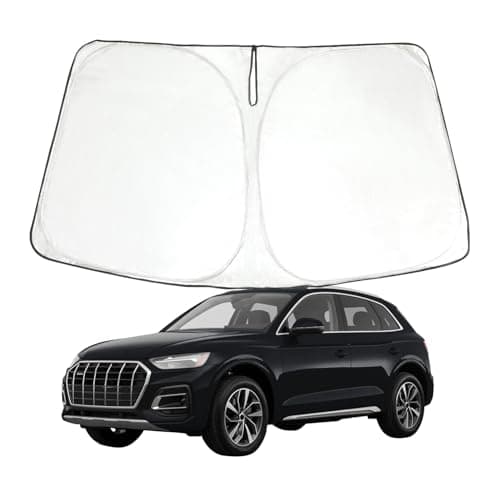 Foldable Windshield Sun Shade fit for Audi Q5 SQ5 2025 2024 2023 2022 2021 2020 2019 2018, Front Window Q5 Sunshade Sun Visor Cover Blocks UV Rays Keep Your Car Cooler
