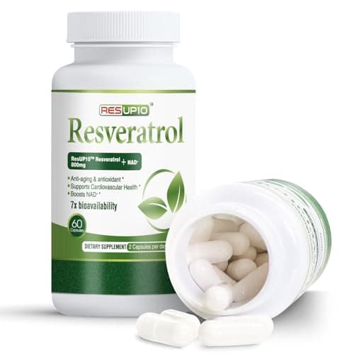 PureBotan Liposomal NAD+ Resveratrol Supplement 1300mg, High Bioavailable Trans Resveratrol ResUP10, with Extra Strength NAD Plus, Support Aging, Cardiovascular Health and Cellular Energy, 60 Capsules - Image 1