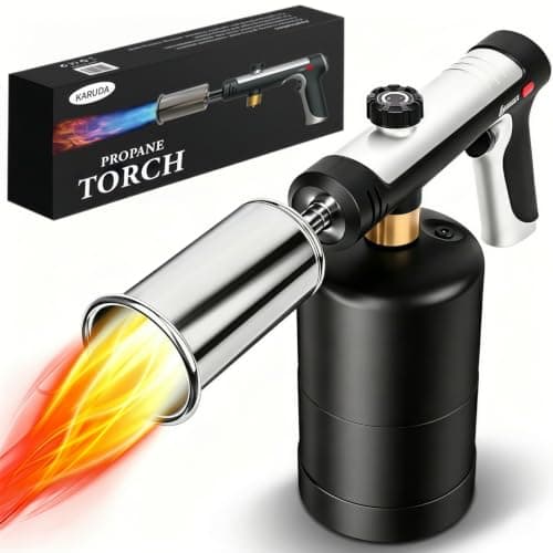 Propane Torch Gun,Weed Torch Propane Burner & Flame Thrower Gun, Cooking Torch Lighter with Safety Lock for Cooking, BBQ, Grill, Welding, Charcoal Lighting (Tank Not Included)