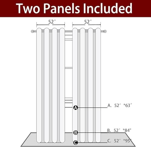CAROMIO Christmas Red Curtains for Living Room 2 Panels, Velvet Long Curtains 95 Inch, Floral Holiday Decoration Panels, Room Darkening Curtains Thermal Insulated（Reindeern, 52 x 95 Inches, 2 Panels） - Thumbnail 6