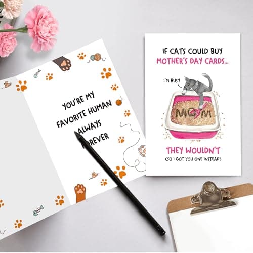 Funny Mother's Day Cards for Mom, Funny Mother's Day Card for Cat Lover, Perfect Card for Mum,Humor Mothers Day Gifts for Women,Unique Gifts for Mothers Day - Thumbnail 3