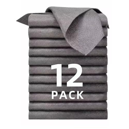 LikGuest 12 Pack Thickened Magic Cleaning Cloths, 30x30cm Reusable Microfiber Cleaning Rags, Lint-Free Streak-Free Cloth for Windows, Glass, Mirrors, Kitchen, Car