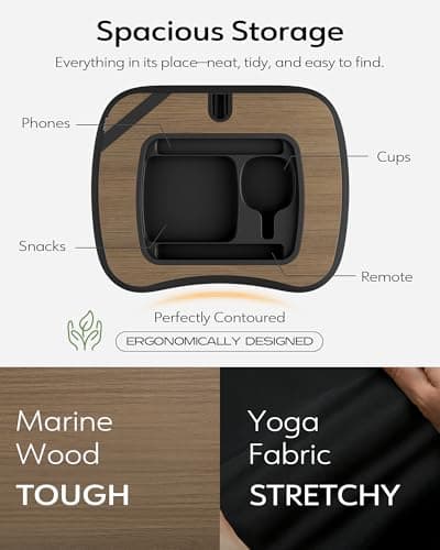 LULULOOK 2-in-1 Lap Desk & Kindle Pillow Stand, Laptop Desk Holder with Beanbag Cushion & Foldable Arm for 14" Laptop,iPad, Phone, 4.7-14.6" Tablet & Kindle Reading in Bed - Thumbnail 6