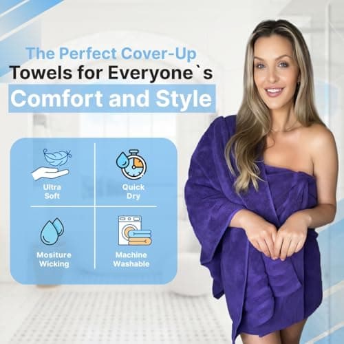 Infinitee Xclusives 100% Cotton Luxury Bath Towels Set of 2 (27x54 Inches) (Profound Purple, Bath Towels - Pack 2) - Thumbnail 4