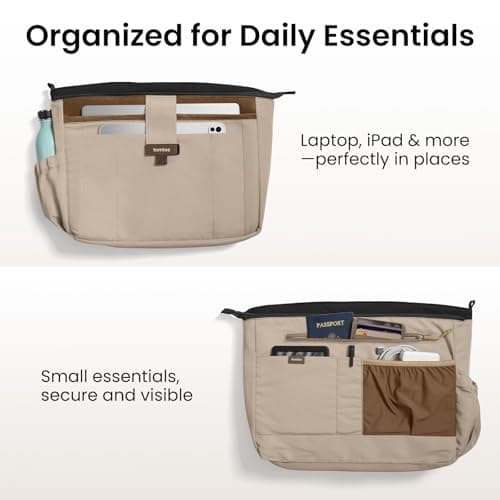 tomtoc 14-inch Puffy Laptop Tote Bag for Women 10L, Lightweight Puffer Work Tote with Padded Device Compartment for 13/14-inch MacBook Laptop, Organized Work Bag for Office, Business, Daily Essentials - Thumbnail 5