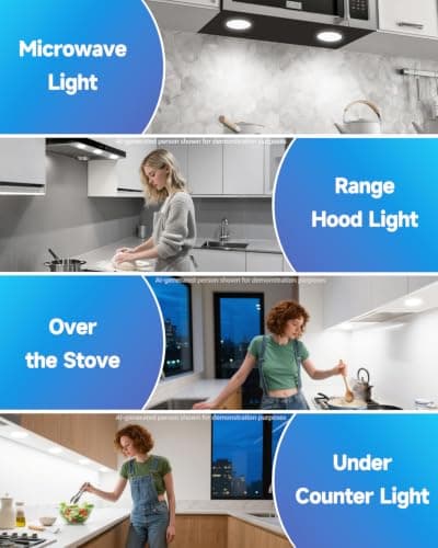 Noobibaba Upgraded Glass Microwave Light Bulbs Under Hood, G8 LED Bulb for GE LG Samsung Under Microwave Light Bulb, 3W Equivalent WB25X10019 20W Halogen Lamp 120V Daylight White 6000K 2-Count - Thumbnail 5