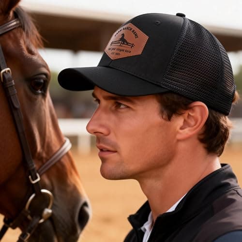 QSANQEN Custom Leather Pattern Trucker Hat Adjustable Personalized Carve Leather Patch Baseball Cap for Men & Women - Thumbnail 5