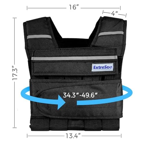 ExtreSpo Adjustable Weighted Vest for Men Women, 40lb Rucking Weight Vests Adjustable for Running, Training Workout, Jogging, Walking - Thumbnail 4