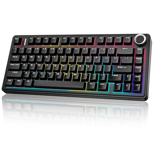 AULA F75 - 75% Wireless Mechanical Keyboard,Hot Swappable Custom Gaming Keyboard with Knob,BT5.0/2.4GHz/USB-C,RGB Backlit,Pre-lubed Switches,Double Shot PBT Keycaps,Creamy Mechanical Gaming Keyboards - Image 1