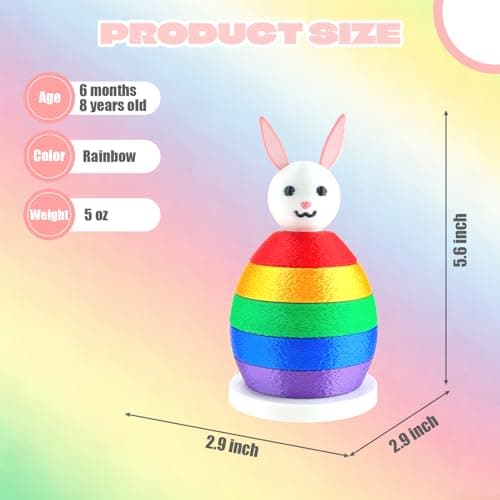 PDUODOU Easter Stacking and Eggs Toy PLA Sensory Montessori Toys Building Blocks for Infant Toddler Early Development - Thumbnail 6
