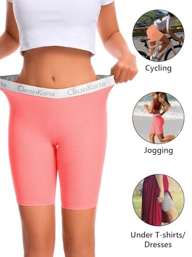 CleainKorte Womens Boy Shorts Underwear Cotton Anti Chafing Boxers Briefs High Waisted Boyshorts Panties Strech 3 Pack Multicolor M - Thumbnail 4