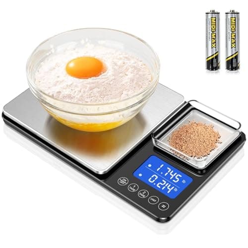 KUAIVO 0.001oz/33lbs Dual Platform Food Kitchen Scales Digital Weight Grams and Ounces, Two Precisions Kitchen Scale for Sourdough Bread, Baking and Cooking with 7 Units Tare, Accumulation Functions