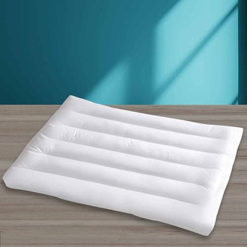 iFaon Ultra Flat Thin Pillows for Sleeping Queen Size, 2-1/2" High Slim Bed Pillow for Back Stomach Sleepers Down Alternative Filling Hypoallergenic White 18x30 in