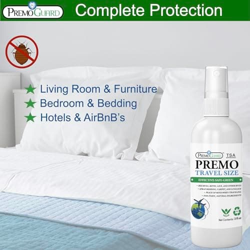 Travel Bed Bug & Mite Killer Spray by Premo Guard 3 oz – Child & Pet Safe – Fast Acting – Stain & Odor Free – Best Protection – Carryon Bag Approved - Thumbnail 3