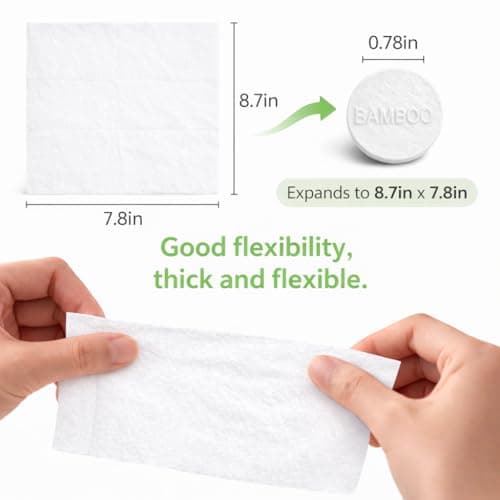 Bamboo Compressed Towels – 100-Pack with Aluminum Tube for Travel, Backpacking & Camping – Biodegradable Toilet Paper Tablets & Portable Expandable Wipes for Outdoor Hygiene & Emergencies(White) - Thumbnail 4