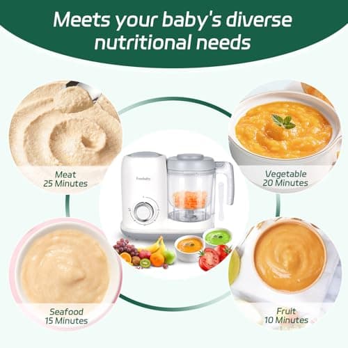Freebaby 4 in 1 Baby Food Maker and Steamer, One Step Baby Food Processor and Puree Blender, 400ml Big Capacity, Dishwasher Safe Steam Basket, BPA-Free - Thumbnail 3
