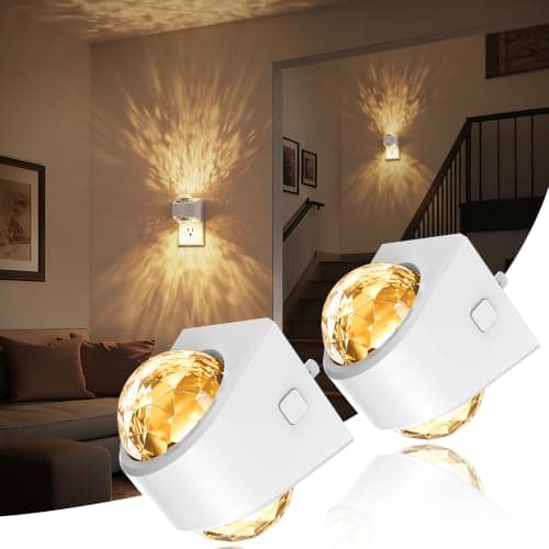 JandCase Night Lights Plug into Wall 2 Pack 3000K Soft White Star Projector