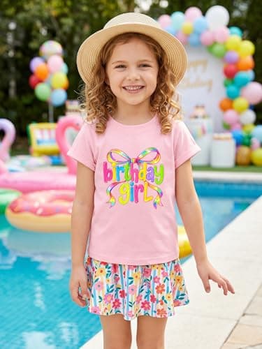 IsPICK Birthday Girl Shirt Toddler Kid Birthday Graphic Tee 4-12 Years - Thumbnail 4